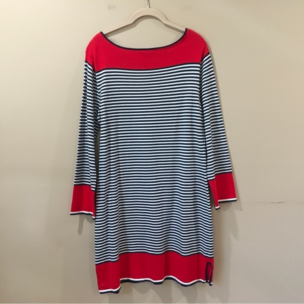 STS Sail to Sable Women's L Knit Sweater Dress Striped Long Sleeves Preppy - Picture 3 of 6